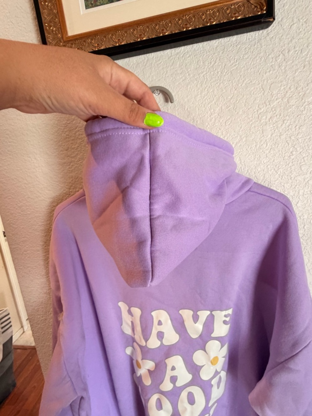 SHEIN Lavender Fleece-Lined Hoodie - Lilac Purple - Picture 8 of 10